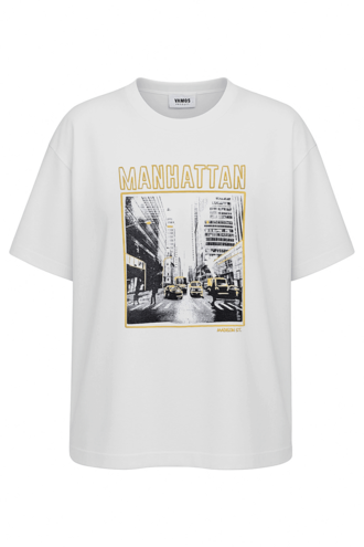 تیشرت آستین کوتاه یقه گرد چاپدار - 