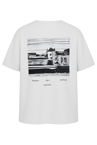 تیشرت آستین کوتاه یقه گرد چاپدار - 