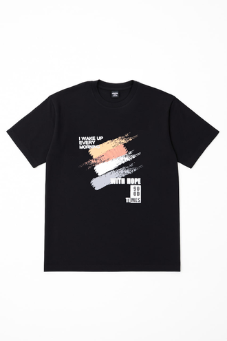 تیشرت آستین کوتاه یقه گرد چاپدار - 