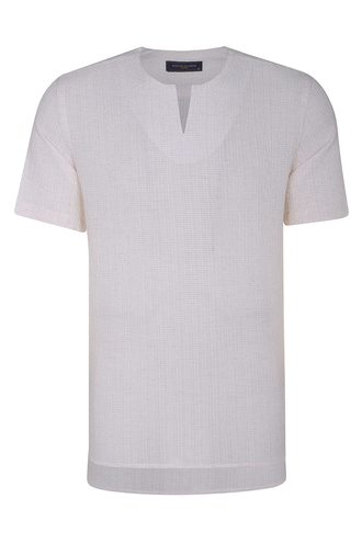 پیراهن آستین کوتاه یقه گرد مردانه - 