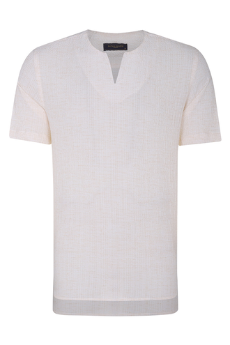 پیراهن آستین کوتاه یقه گرد مردانه - 