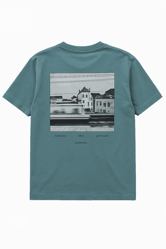 تیشرت آستین کوتاه یقه گرد چاپدار - 