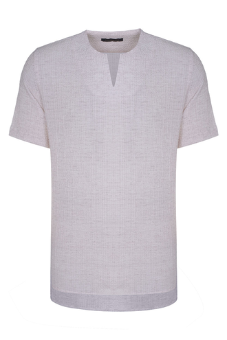 پیراهن آستین کوتاه یقه گرد مردانه - 