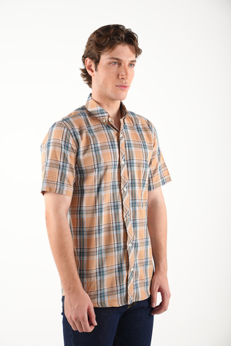 پیراهن آستین کوتاه مردانه نخی - 