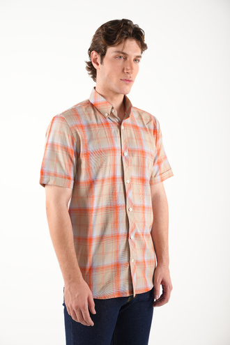 پیراهن آستین کوتاه مردانه نخی - 