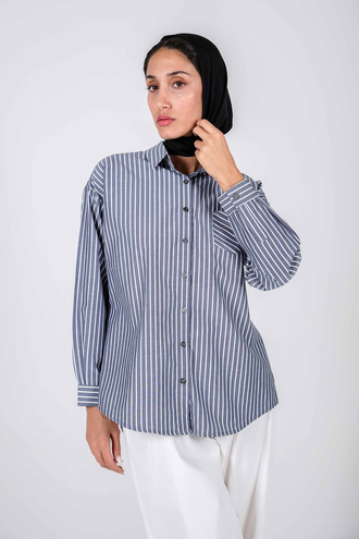 شومیز آستین بلند یقه دار زنانه بلند - 