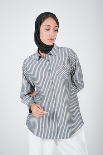 شومیز آستین بلند یقه دار زنانه بلند - 