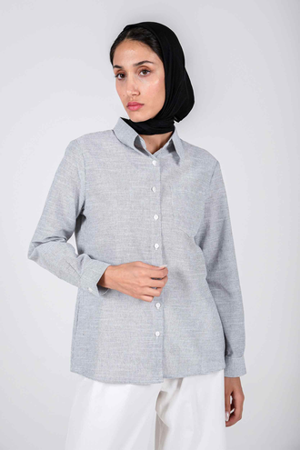 شومیز آستین بلند یقه دار زنانه - 