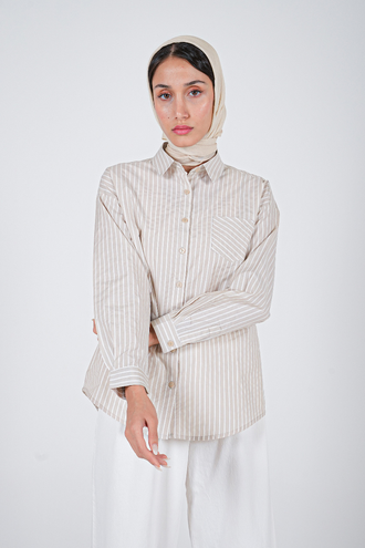 شومیز آستین بلند یقه دار زنانه بلند - 