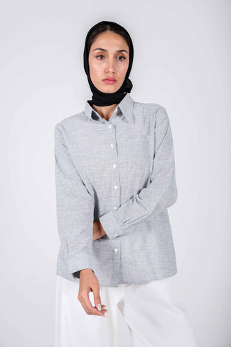 شومیز آستین بلند یقه دار زنانه - 