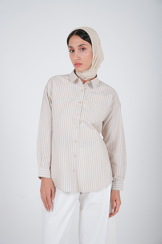 شومیز آستین بلند یقه دار زنانه بلند - 