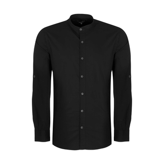 پیراهن آستین بلند مشکی یقه ایستاده - 