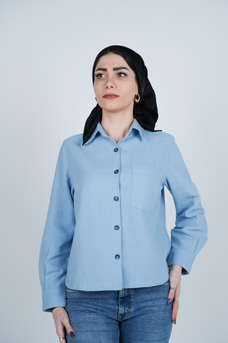 شومیز یقه برگردان کوتاه زنانه