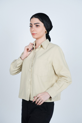 شومیز یقه برگردان کوتاه زنانه