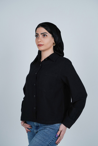 شومیز یقه برگردان کوتاه زنانه