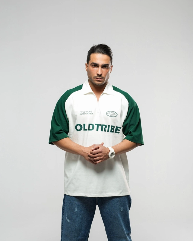 تیشرت نیم زیپ OldtribeWhite پک 9 عددی
