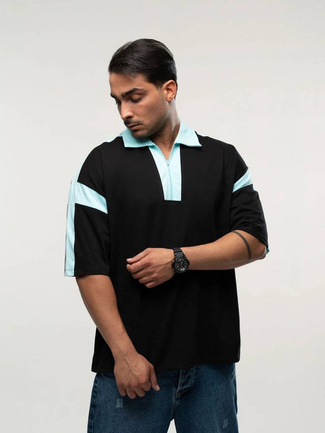 تیشرت بیسیک نیم زیپ Black پک 9 عددی