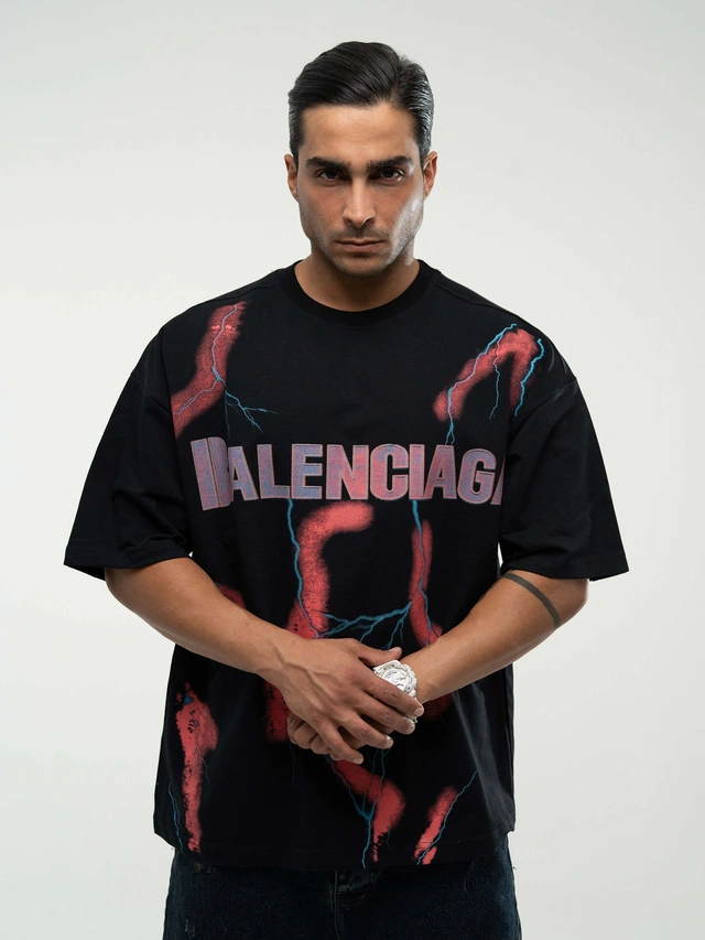 تیشرت دونخ Balenciaga4015 سفید/مشکی پک 6 عددی